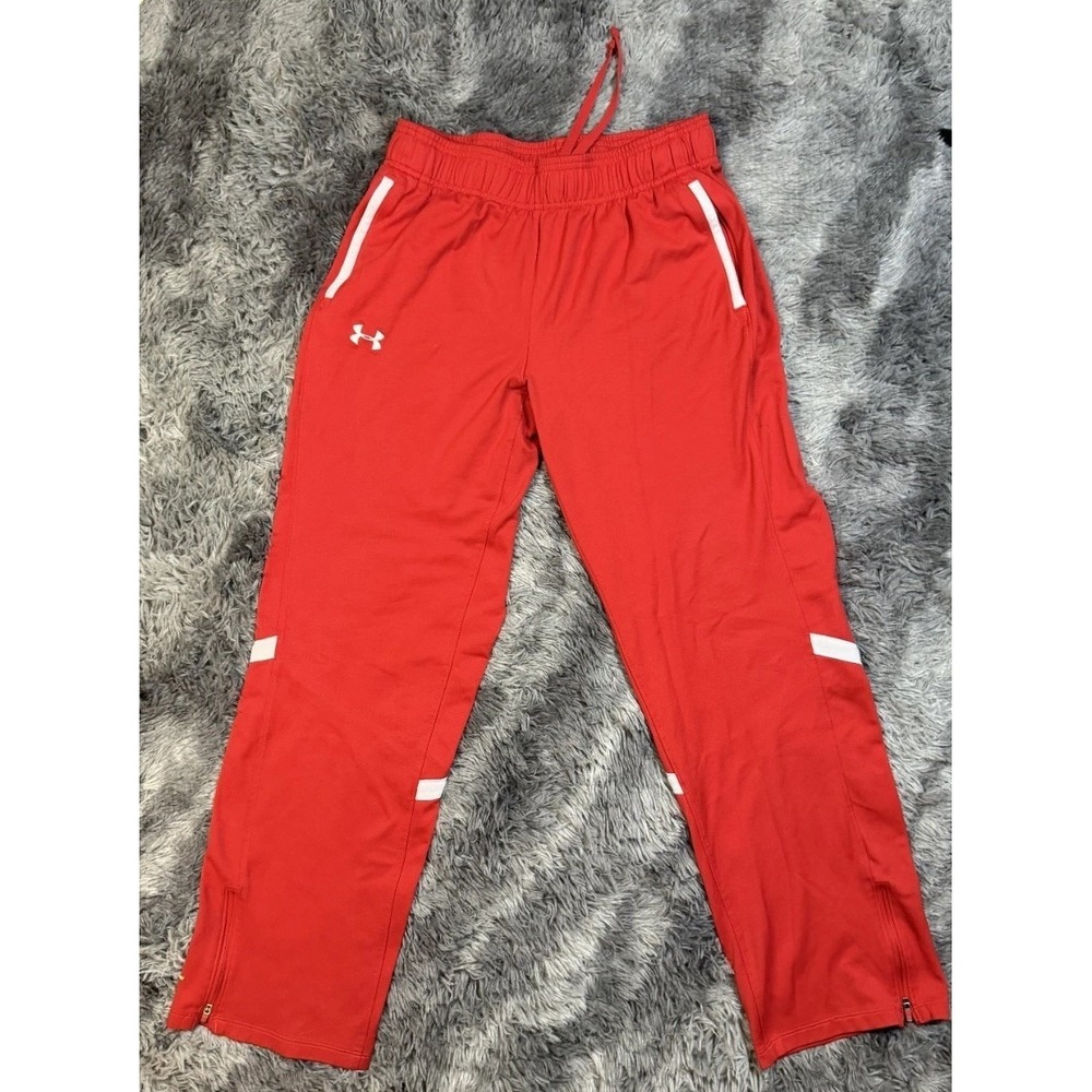 Under Armour Pants Women's Small Qualifier Warm Up Pants Red White 1270483-600